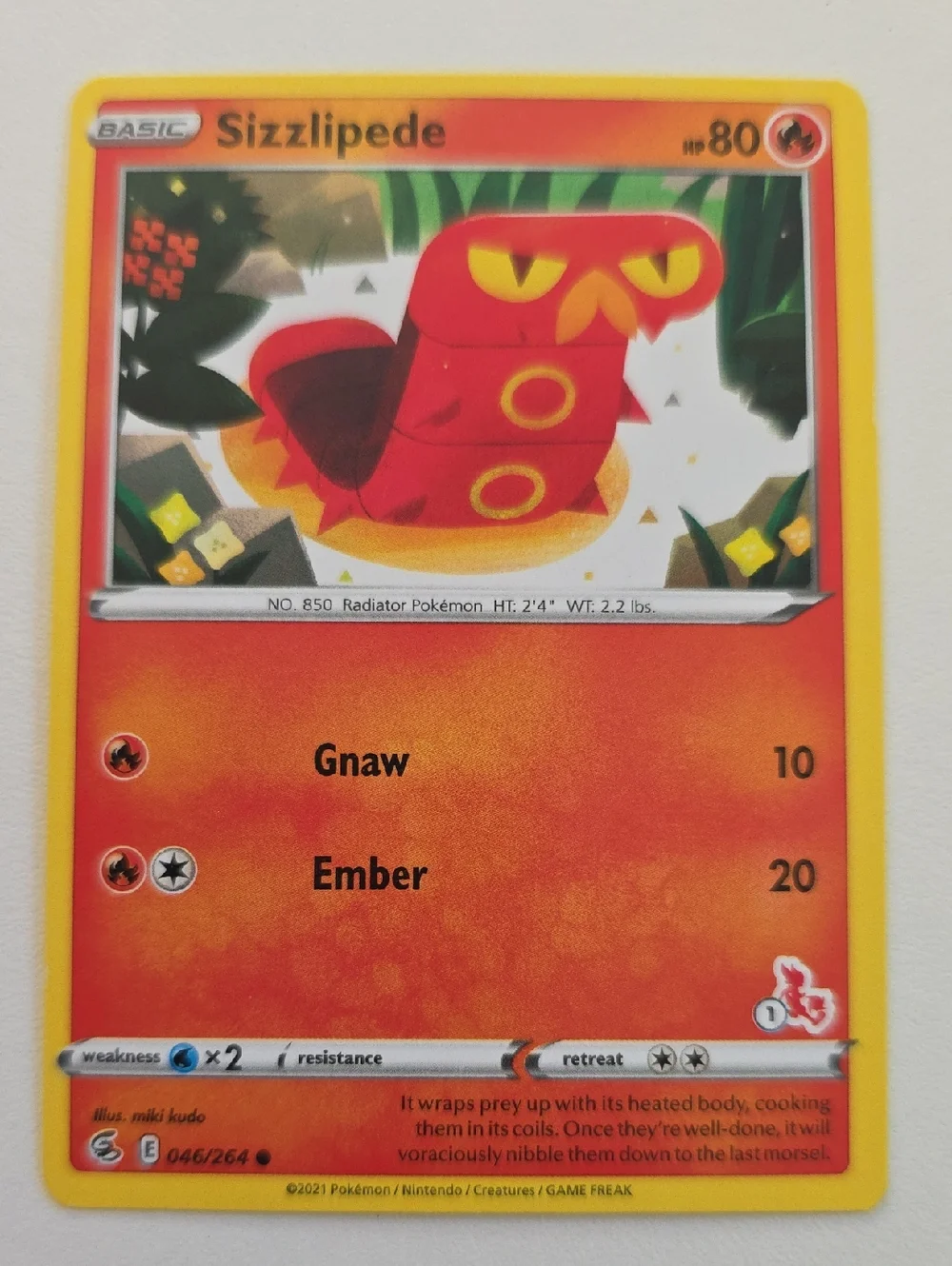 Pokemon Sizzlipede And Centiskorch Card